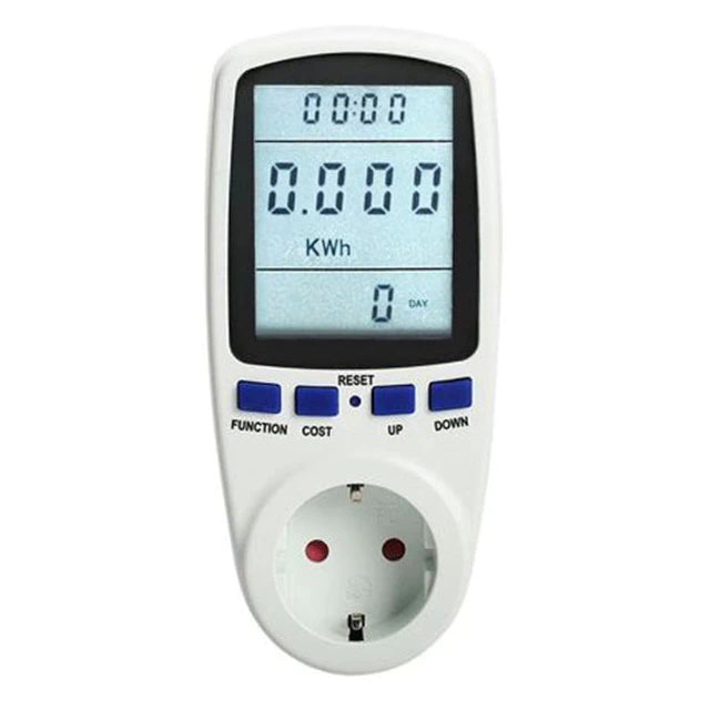 Priza digitala tip contor 230V , 16A, 3680W, afisaj W/kWh/V/A/Hz